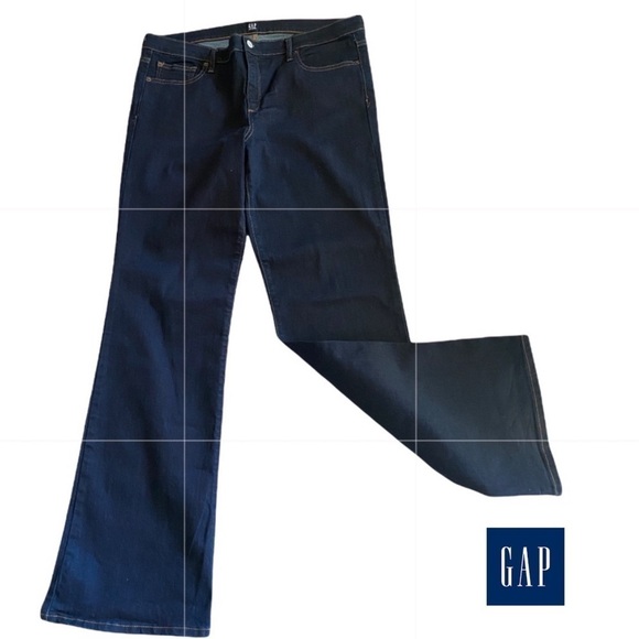 GAP Dark Wash Jeans Mid Rise Perfect Boot Normcore NEW - Picture 2 of 11